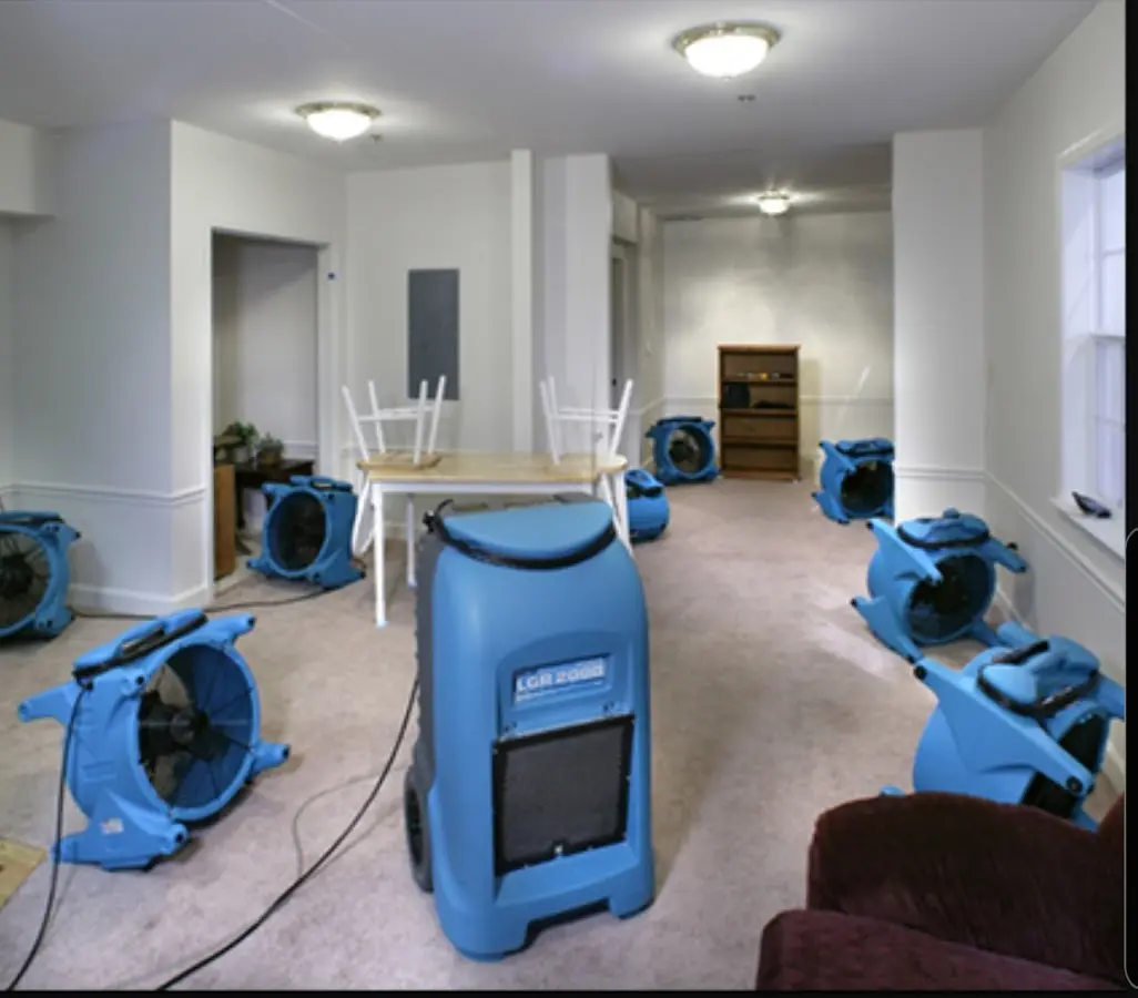 Air movers and dehumidifier setup for Water Extraction & Removal in Bethlehem